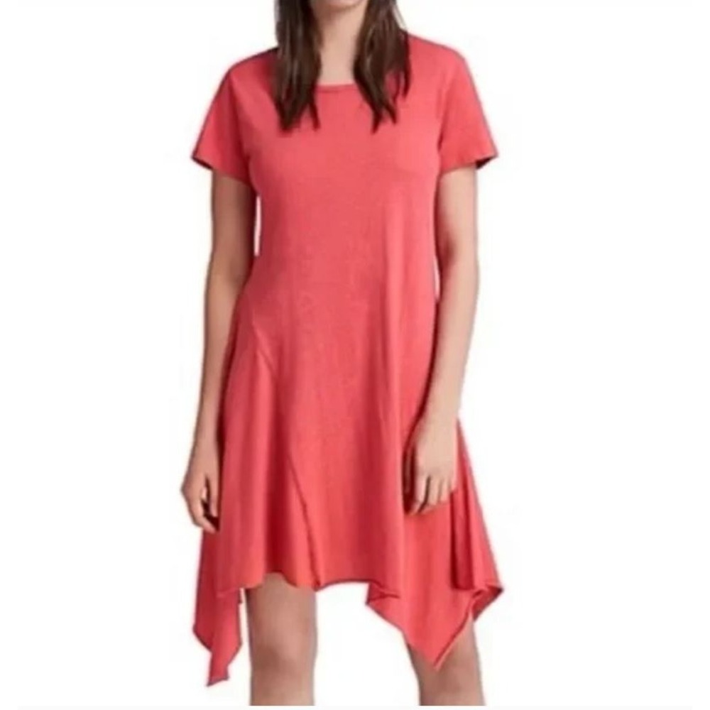NEW All Saints Allsaints Ella Fifi Tee Dress Vintage Coral Pink Lagenlook Large